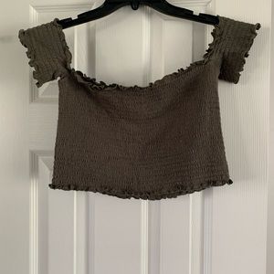 Olive green crop top